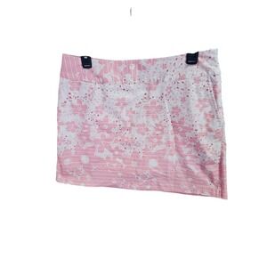 Adidas‎ Golf Skort Pink Floral Stripe Athletic Performance Ladies